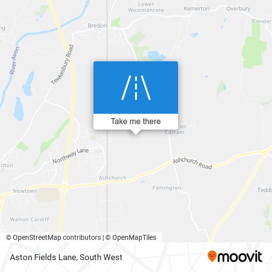 Aston Fields Lane map