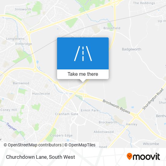 Churchdown Lane map