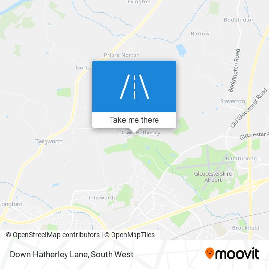 Down Hatherley Lane map