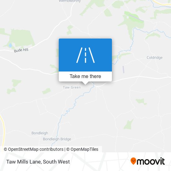 Taw Mills Lane map