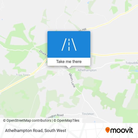 Athelhampton Road map