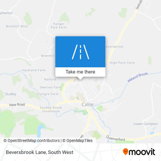 Beversbrook Lane map