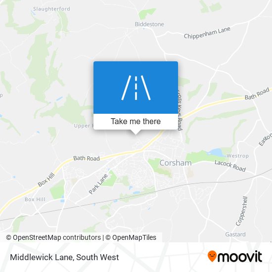Middlewick Lane map