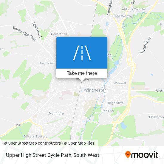 Upper High Street Cycle Path map
