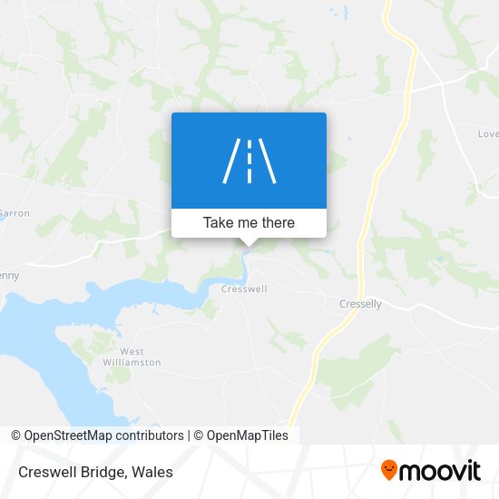 Creswell Bridge map