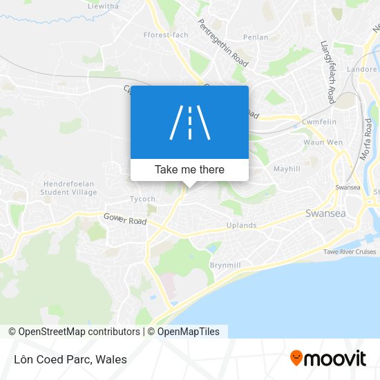 Lôn Coed Parc map