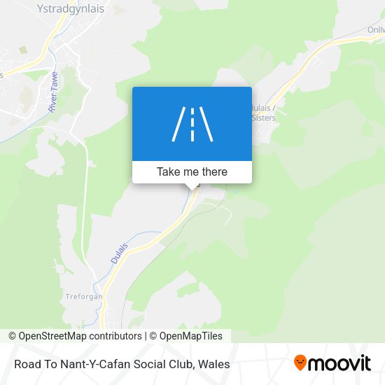 Road To Nant-Y-Cafan Social Club map