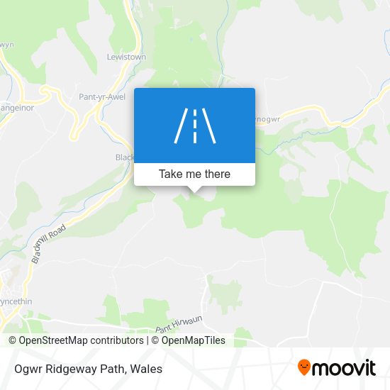 Ogwr Ridgeway Path map
