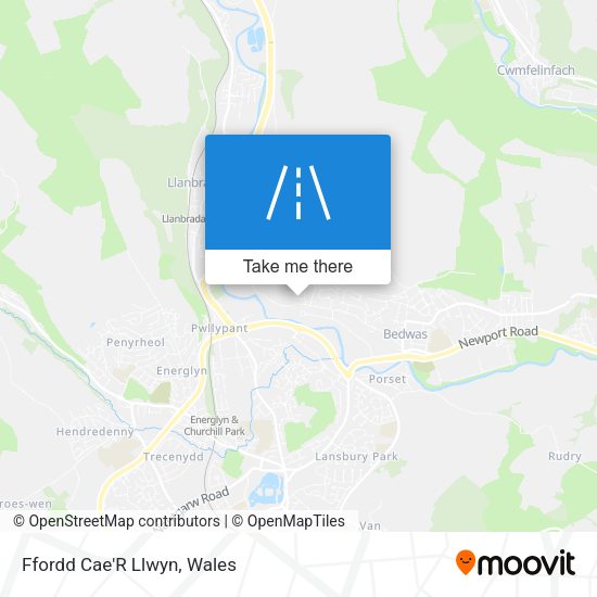 Ffordd Cae'R Llwyn map