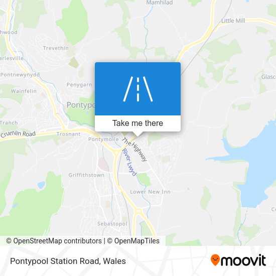 Pontypool Station Road map
