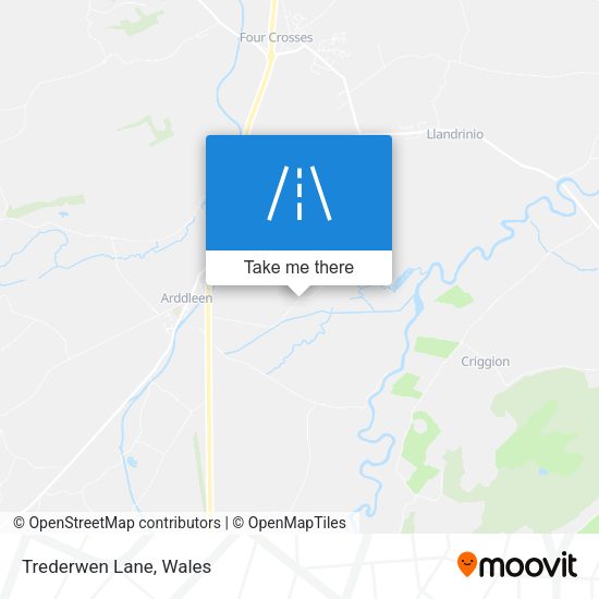 Trederwen Lane map