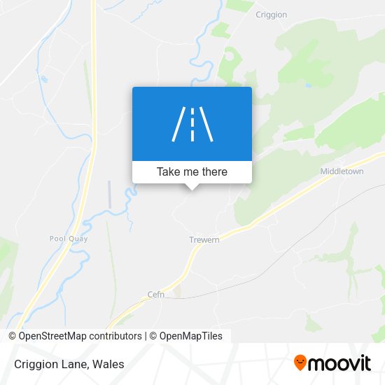 Criggion Lane map