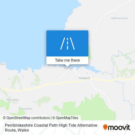 Pembrokeshire Coastal Path High Tide Alternative Route map