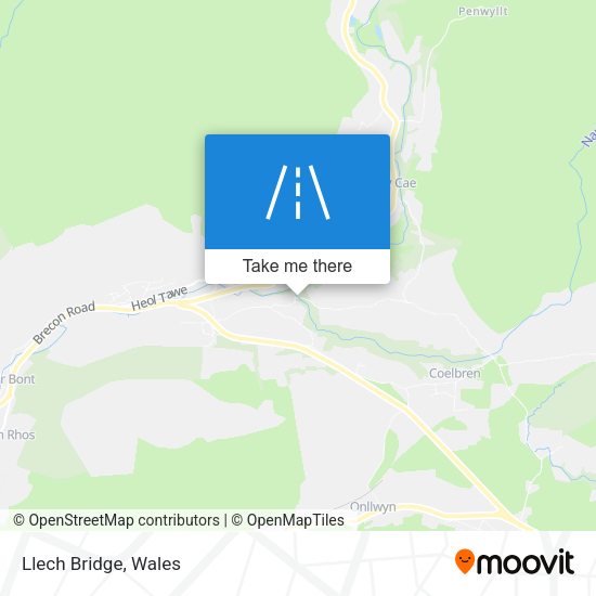 Llech Bridge map