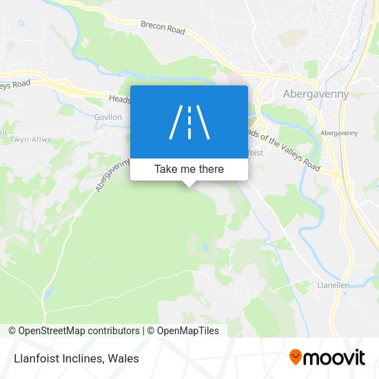 Llanfoist Inclines map