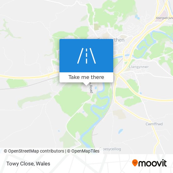 Towy Close map