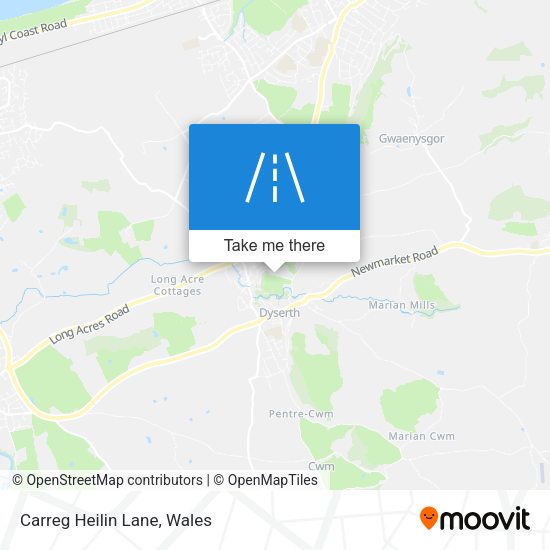 Carreg Heilin Lane map
