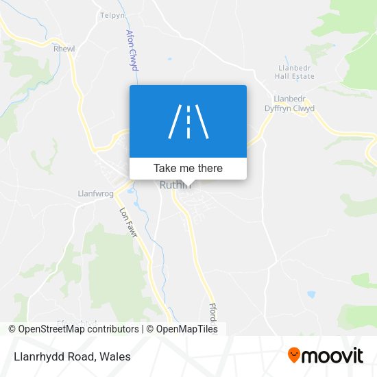 Llanrhydd Road map