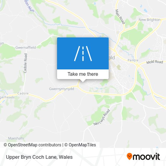 Upper Bryn Coch Lane map
