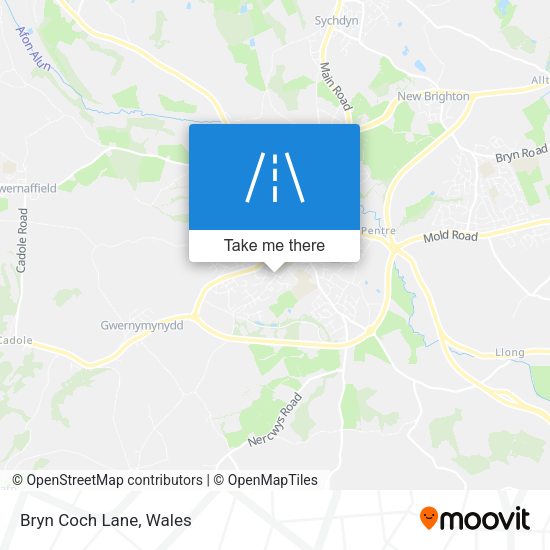 Bryn Coch Lane map