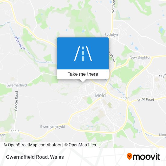 Gwernaffield Road map