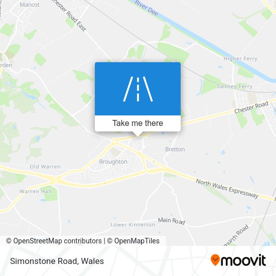 Simonstone Road map