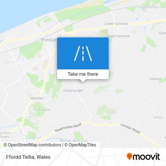 Ffordd Teilia map