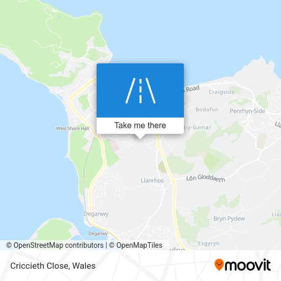 Criccieth Close map