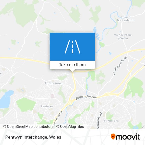 Pentwyn Interchange map