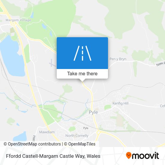 Ffordd Castell-Margam Castle Way map