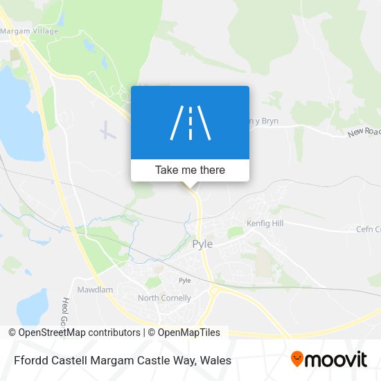 Ffordd Castell Margam Castle Way map