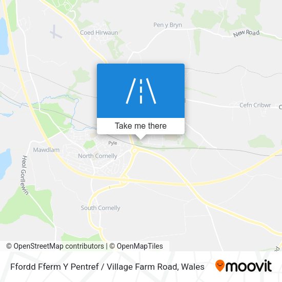 Ffordd Fferm Y Pentref / Village Farm Road map