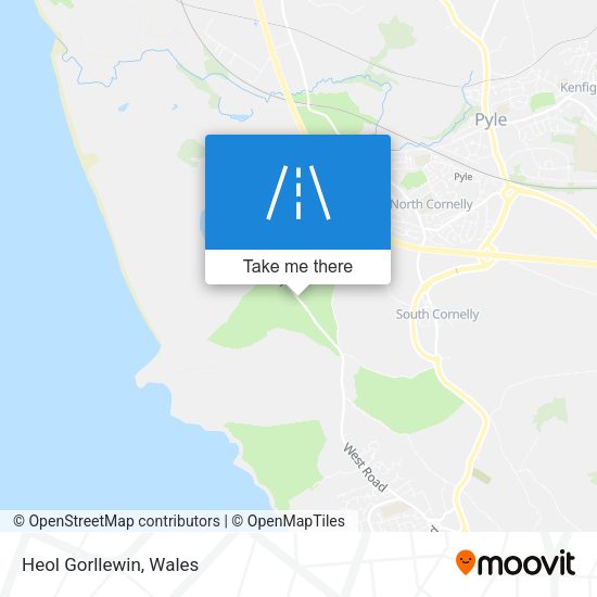 Heol Gorllewin map