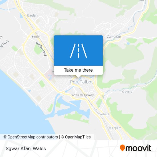 Sgwâr Afan map