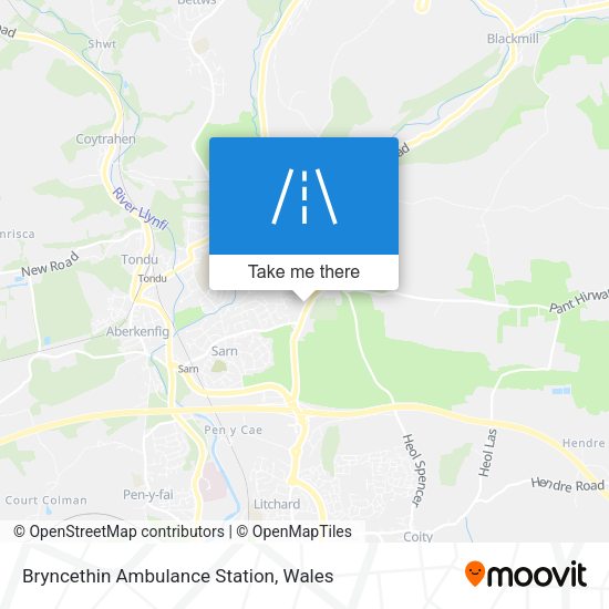 Bryncethin Ambulance Station map