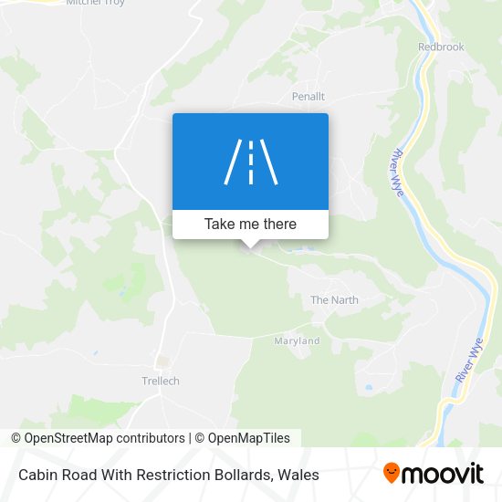 Cabin Road With Restriction Bollards map