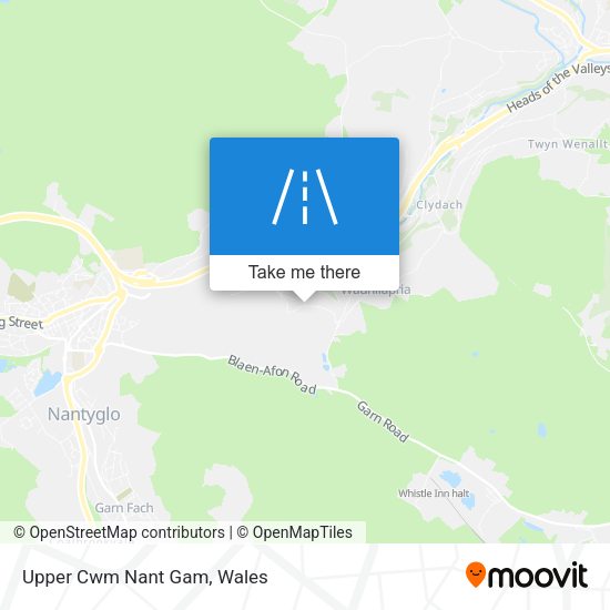 Upper Cwm Nant Gam map