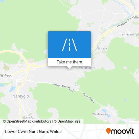 Lower Cwm Nant Gam map