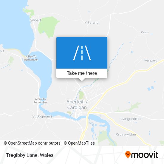 Tregibby Lane map