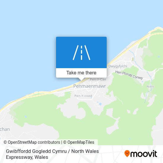 Gwibffordd Gogledd Cymru / North Wales Expressway map