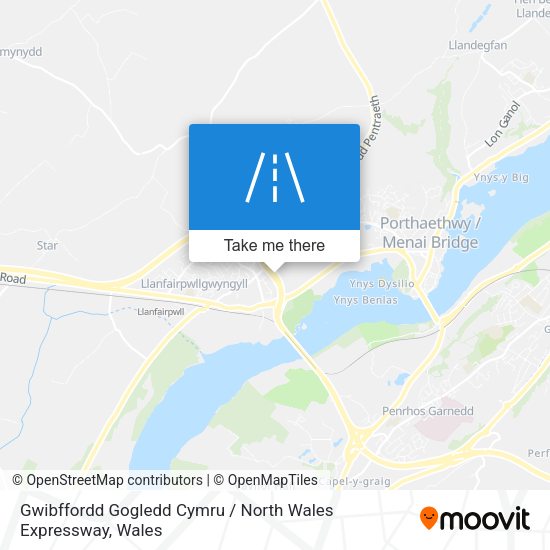 Gwibffordd Gogledd Cymru / North Wales Expressway map