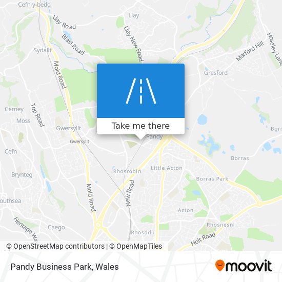 How to get to Pandy Business Park, Wrexham by Bus or Train?