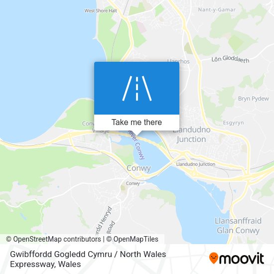 Gwibffordd Gogledd Cymru / North Wales Expressway map