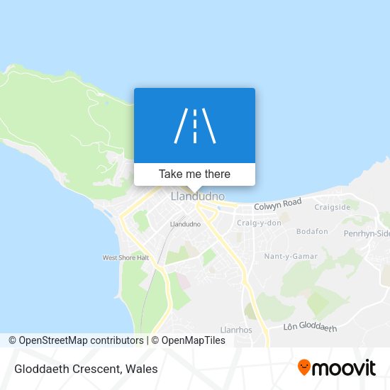 Gloddaeth Crescent map