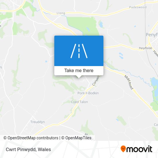 Cwrt Pinwydd map