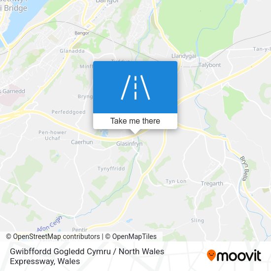 Gwibffordd Gogledd Cymru / North Wales Expressway map