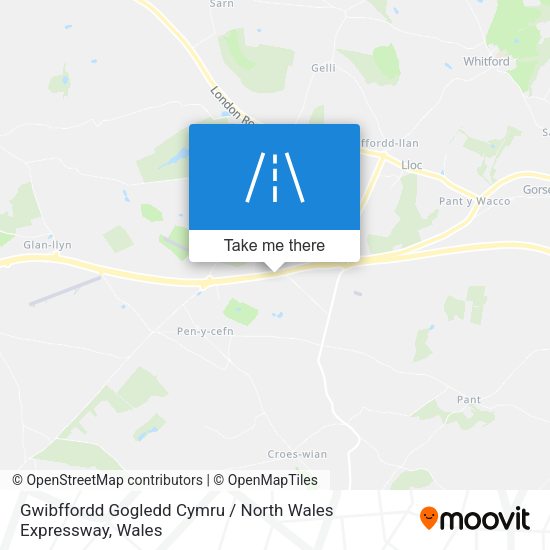 Gwibffordd Gogledd Cymru / North Wales Expressway map
