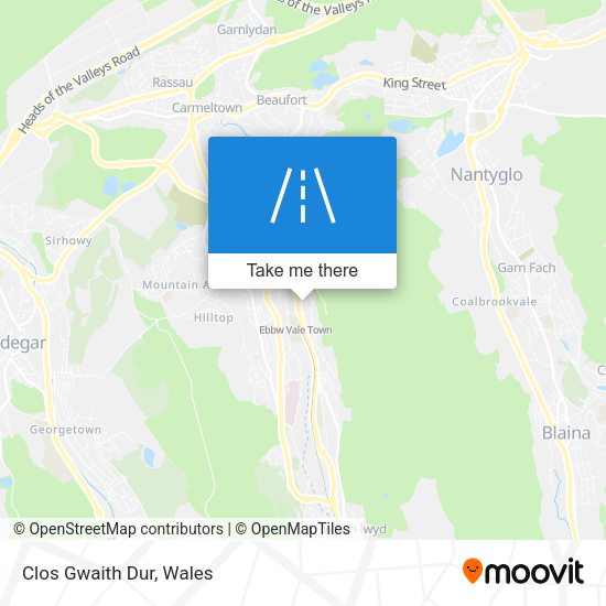 Clos Gwaith Dur map
