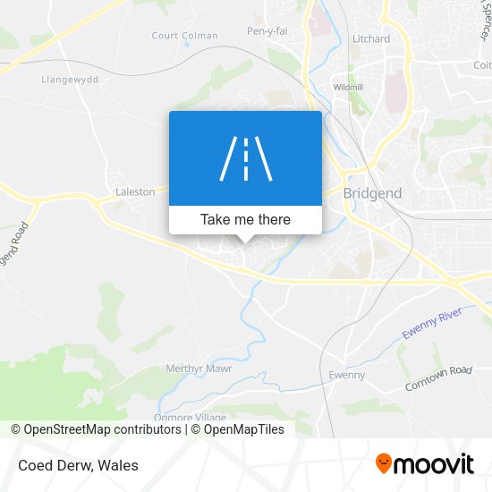 Coed Derw map