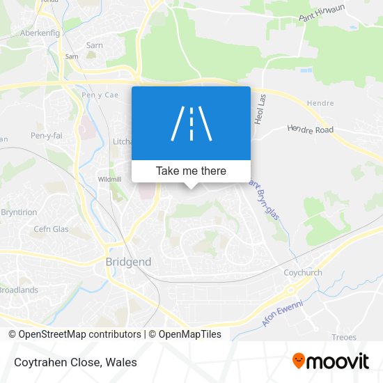 Coytrahen Close map